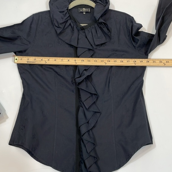 ETRO Milano Luxury Boutique Blouse Size 48 US 12 Dramatic Ruffle Collar Cuffs - Picture 16 of 16